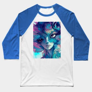 Fantastical Manga Flower Girl Baseball T-Shirt